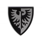 LEGO Shield, Triangular with Black and Silver Falcon and Background