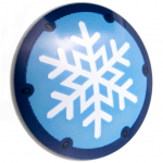 LEGO Shield, Round Convex, Blue with Snowflake