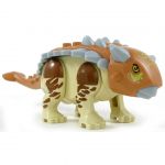 LEGO Dinosaur: Ankylosaurus (Macetail), Large, Dark Orange and Tan