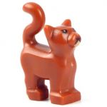 LEGO Cat, Standing with Raised Tail, Dark Orange