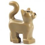 LEGO Cat, Standing with Raised Tail, Dark Tan