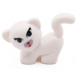 LEGO Cat, Standing with Raised Tail, Turned Head, White
