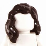 LEGO Hair, Female, Mid-Length with Part over Right Shoulder, Dark Brown