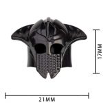 LEGO Helmet, Small Curved Horns, Chainmail Face Mask, Black