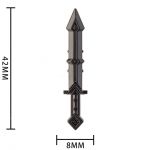 LEGO Sword, Straight with Small Spikes and  Large Tip, Black