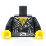 LEGO Torso, Black Bedazzled Leather Jacket, Hairy Chest