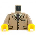 LEGO Torso, Dark Tan Suit with Dark Brown Tie