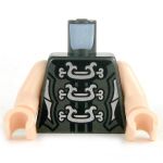 LEGO Torso, Female, Dark Armor with Large Clasps, Bare Arms