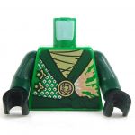 LEGO Torso, Green Layered Top With Dark Green Arms and Sash