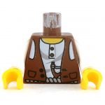 LEGO Torso, White Shirt with Brown Vest, Slingshot