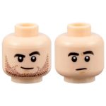 LEGO Head, Flesh, Beard Stubble with Smile / Clean Shaven with Frown