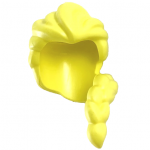 LEGO Hair, Female, Long and Braided, Over One Shoulder, Light Yellow