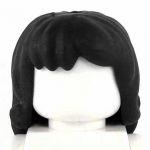 LEGO Hair, Female, Wavy and Thick, Black (rubber)