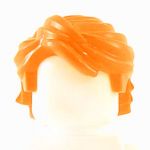 LEGO Hair, Swept Back and Tousled, Orange