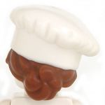 LEGO Chef's Hat, White (Toque) with Brown Hair in Bun