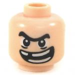 LEGO Head, Black Unibrow and Large Smile, Missing Tooth