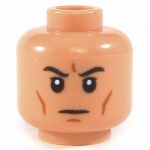 LEGO Head, Black Eyebrows, Cheek Lines, Serious
