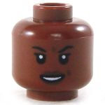 LEGO Head, Female, Dark Flesh, Smiling
