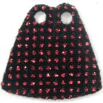 LEGO Custom Cape / Cloak, Black with Large Red Sparkles