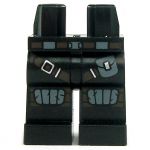 LEGO Legs, Black with Blue and Silver Belt, Knee Protection [CLONE]