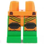 LEGO Legs, Orange Shorts with Bright Green Legs, Knee Pads