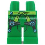 LEGO Legs, Green with Lime Sash, Azure Circles Pattern
