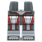 LEGO Legs, Light Bluish Gray with Silver and Red Armor