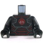 LEGO Torso, Black Armor with Red Skull Emblem