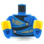 LEGO Torso, Blue Shirt with Gold Dragon Design, Flared Sleeves