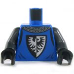 LEGO Torso, Blue with Pearl Dark Gray Arms, Falcon Logo and Chains