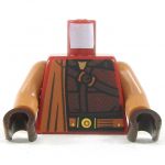LEGO Torso, Dark Red with Belts and Cape, Light Brown Arms