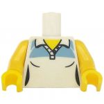 LEGO Torso, Female, White Sleeveless Tennis Shirt with Blue Top
