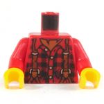 LEGO Torso, Red Plaid Flannel Shirt, Suspenders