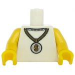 LEGO Torso, White Sleeveless Shirt with Large Gold Necklace