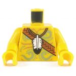 LEGO Torso, Bare Chest with Feather Necklace and Sash, Tattoos