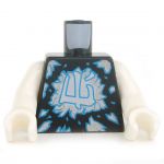 LEGO Torso, Black with White Arms, Ice Explosion Design