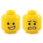 LEGO Head, Simple Eyes, Crooked Smile/Scared