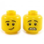 LEGO Head, Raised Eyebrows, Smiling/Scared