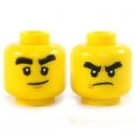 LEGO Head, Bushy Eyebrows, Smile and Frown