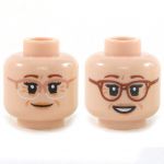LEGO Head, Female, Reddish Brown Eyebrows, Glasses