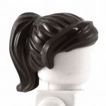 LEGO Hair, Female, Ponytail with Swept Fringe, Black