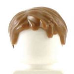 LEGO Hair, Short Tousled with Side Part, Brown