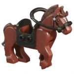 LEGO Riding Horse, Brown, Rounded Features, Fancy Mane and Tail