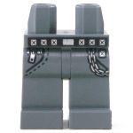 LEGO Legs, Dark Bluish Gray Jeans with Black Belt, Chain