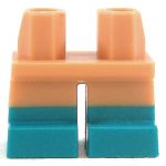 LEGO Short Legs, Light Brown with Turquoise Boots