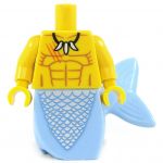 LEGO Merfolk, Male, Yellow Skin, Tooth Necklace, Light Blue Tail