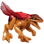 LEGO Dinosaur: Ornithomimus, Dark Orange with Red Feathers