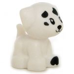 LEGO Dog, Puppy, White with Black Spots, Very Small