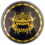 LEGO Shield, Round Convex with Gold Dragon Head