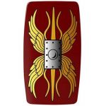 LEGO Shield, Curved Rectangular (Scutum) with Gold Wings, Dark Red